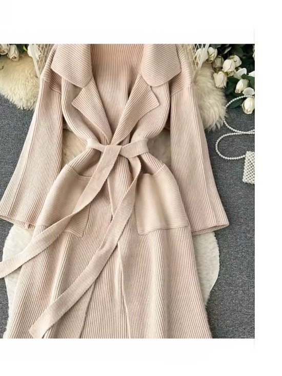 Gorgeous Sweater Coat Jackets & Blazers - NWT • GORGEOUS Cream Longline Knit Belted Cardigan Sweater Coat / Coatigan